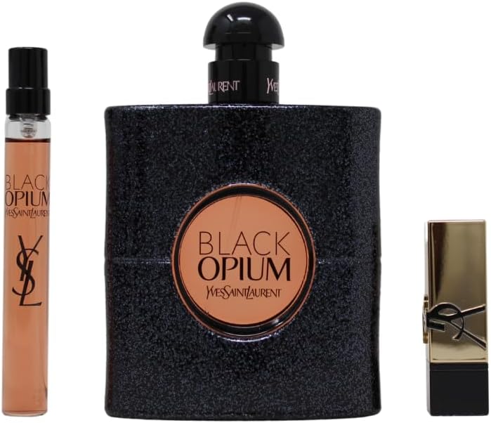 Yves Saint Laurent Black Opium Eau de Parfum 90ml Gift Set 2024 (Contains 90ml EDP, 10ml Travel Spray and Mini Lipstick)
