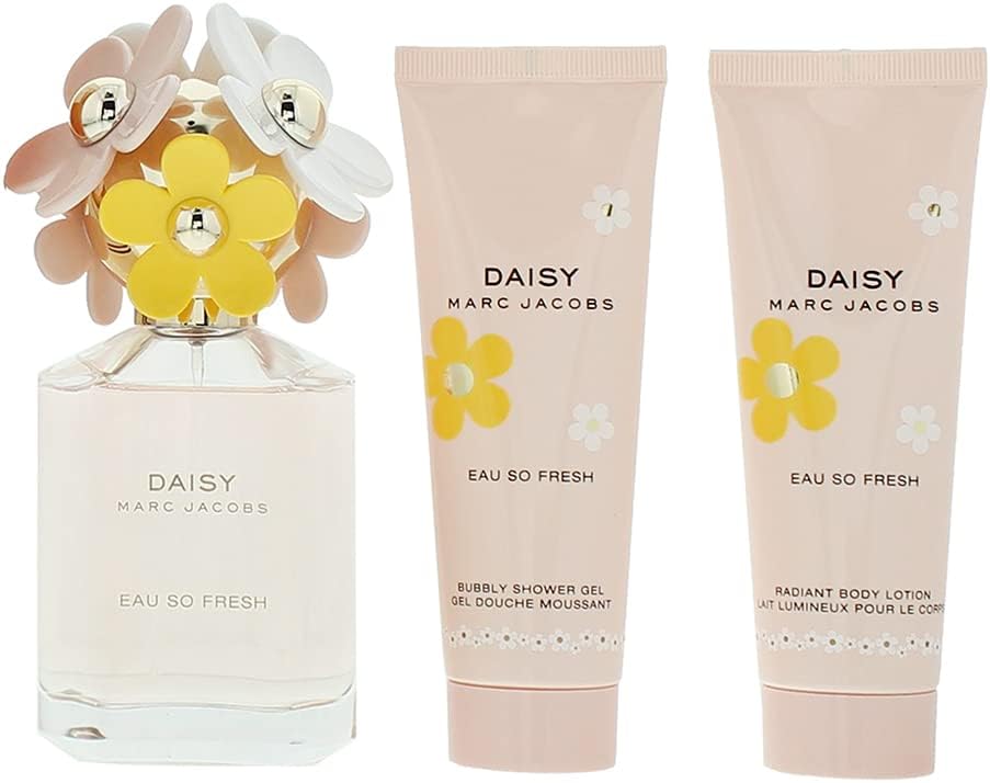 Marc Jacobs Daisy Eau So Fresh 3 Piece Gift Set: Eau De Toilette 75ml - Body Lotion 75ml - Shower Gel 75ml