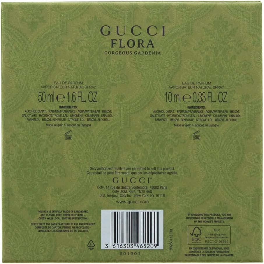 Gucci Flora Gorgeous Gardenia 2 Piece Gift Set: Eau De Parfum 50ml - Eau De Parf