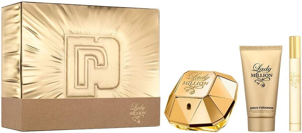 PACO RABANNE LADY MILLION SET 50ML EAU DE PARFUM SPRAY+75ML LOTION+10ML PARFUM SPRAY - 1 SET