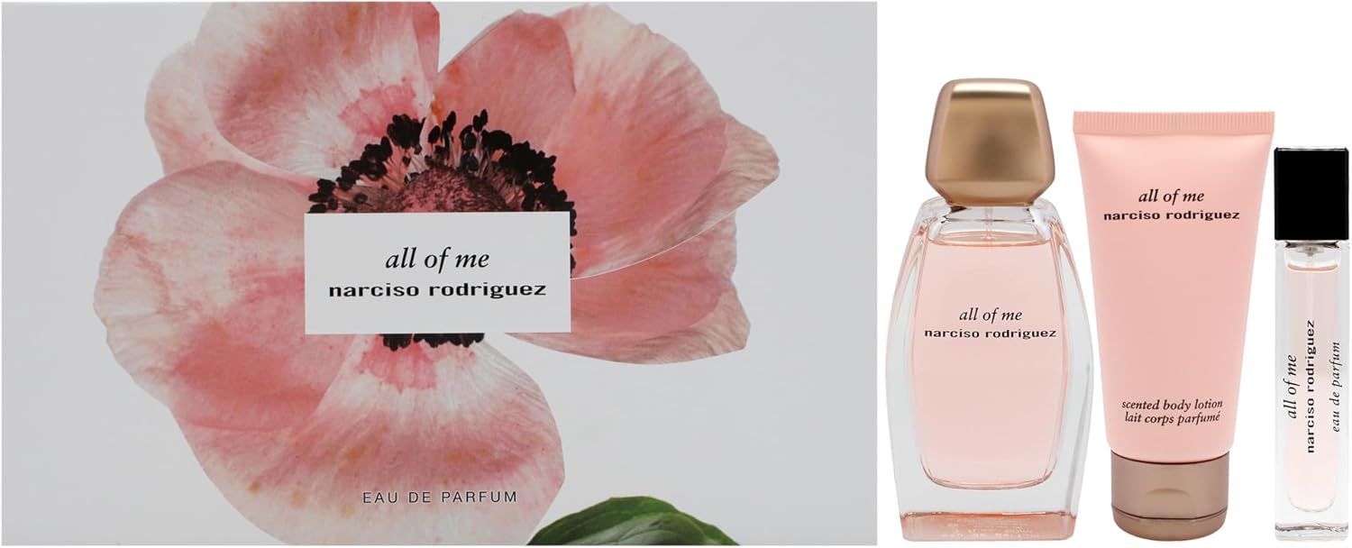 All Of Me by Narciso Rodriguez for Women - 3 Pc Gift Set 3.3oz EDP Spray, 1.6oz Body Lotion, 0.33oz EDP Spray