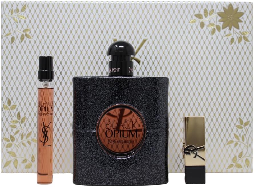 Yves Saint Laurent Black Opium Eau de Parfum 90ml Gift Set 2024 (Contains 90ml EDP, 10ml Travel Spray and Mini Lipstick)