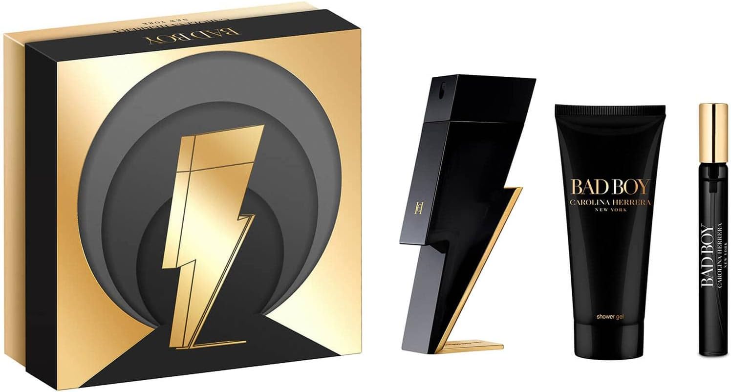 Carolina Herrera Bad Boy Eau de Toilette Gift Set (100ml EDT, 100ml Shower Gel, 10ml Travel Spray)