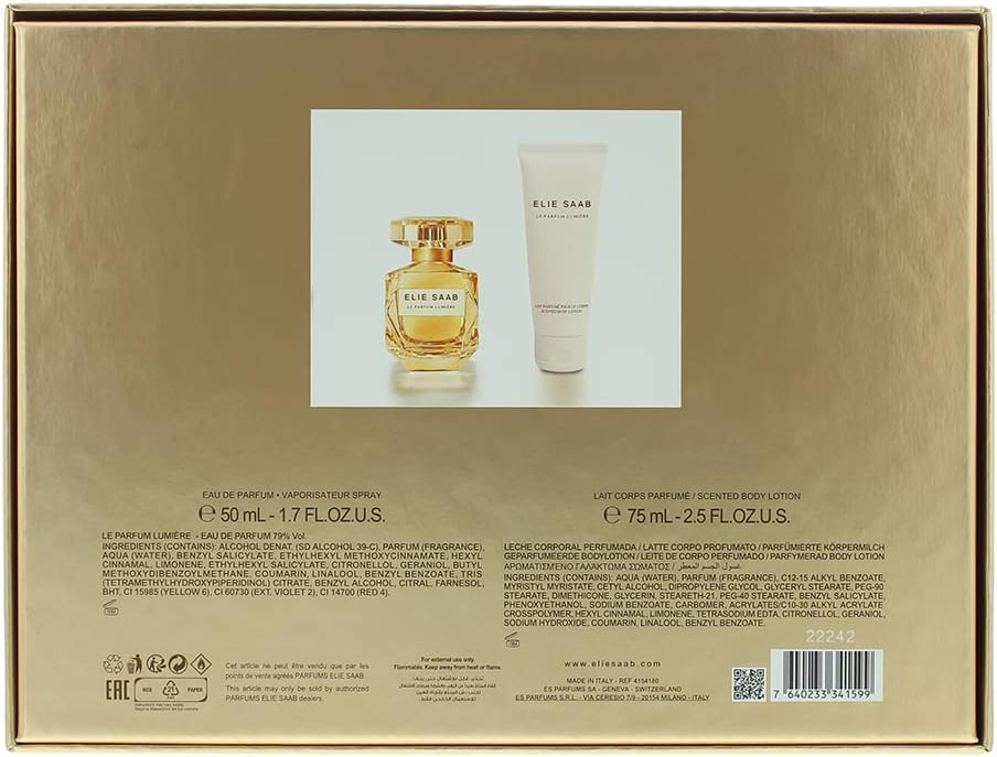 Elie Saab Le Parfum Lumiere 50ml EDP Spray / 75ml Body Lotion, (Pack Of 1)