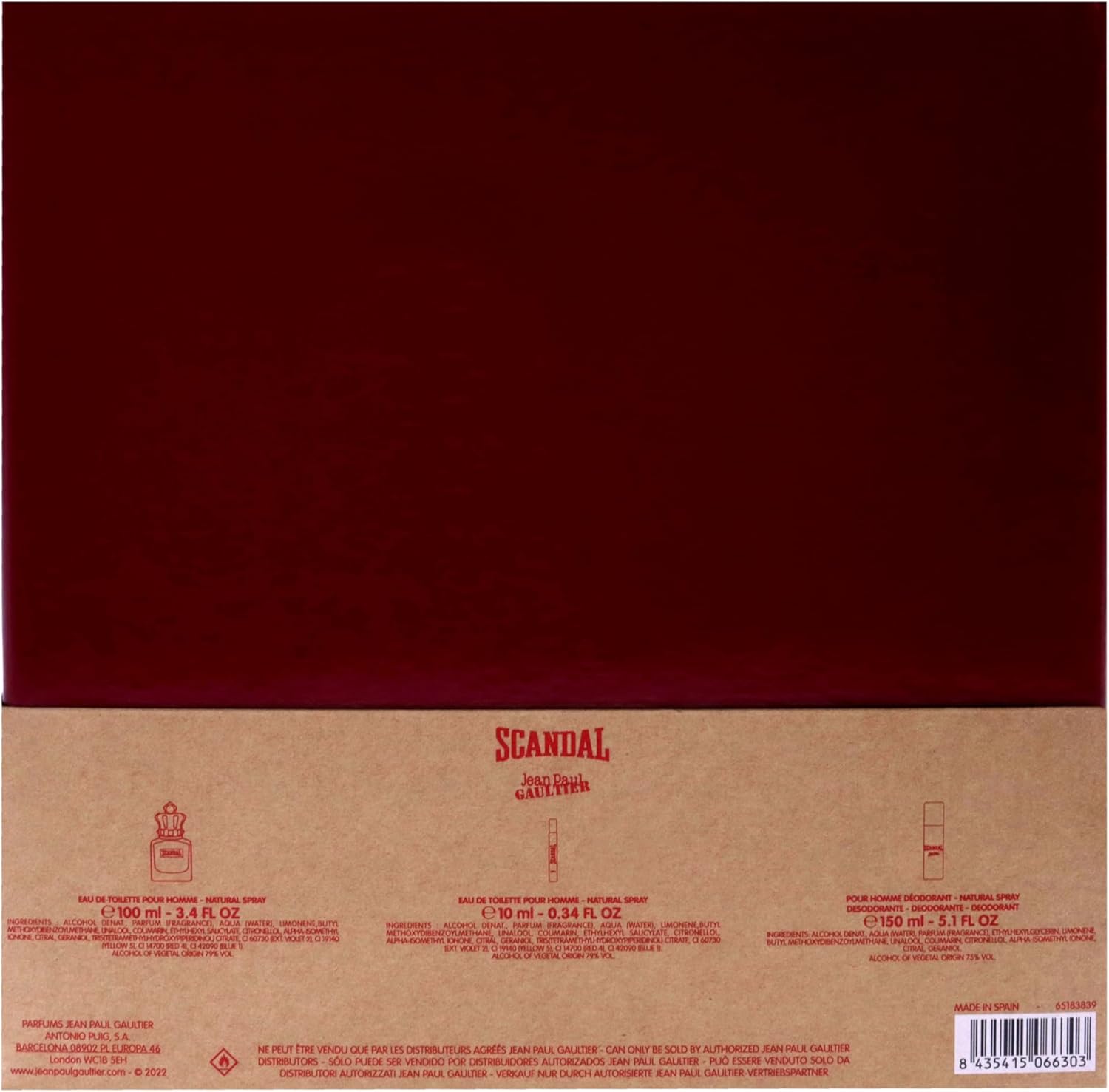 Jean Paul Gaultier Christmas 2022 Scandal Pour Homme Eau de Toilette Spray 100ml Gift Set