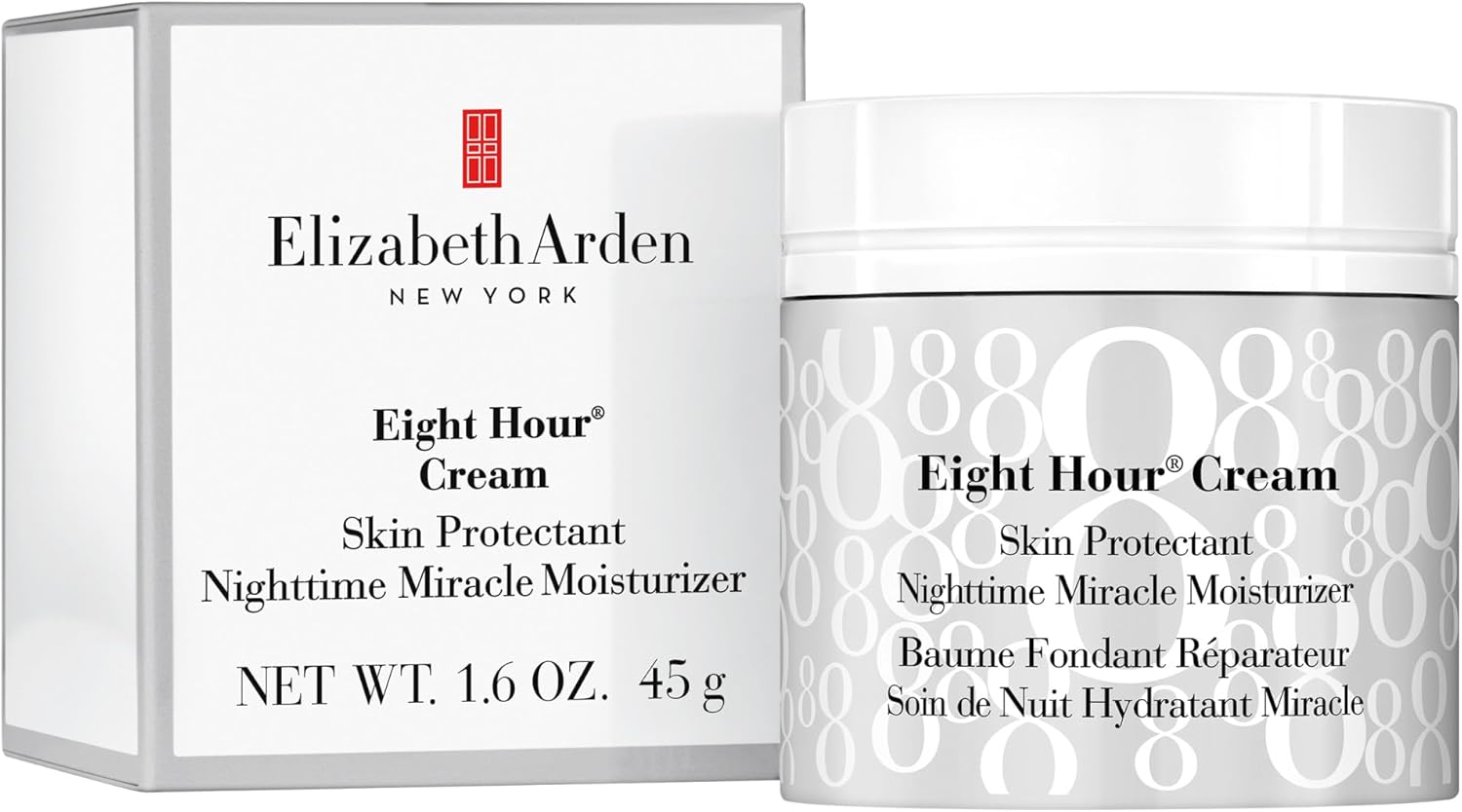 Elizabeth Arden Eight Hour Cream Skin Protectant Nighttime Miracle Moisturizer, 50ml, Enriched with Calming Lavender Scent, Soothes Skin & Senses, Wake Up to Radiant, Nourished Skin, Unisex