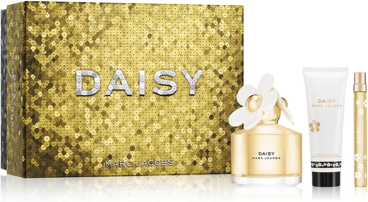 Marc Jacobs Daisy Eau de Toilette Gift Set 100ml 2023 (Contains 100ml EDT, 75ml Body Lotion and 10ml Travel Spray)