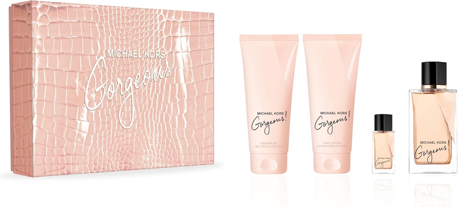 Michael Kors Gorgeous Natural Eau De Parfum Spray 4-Pieces Gift Set for Women
