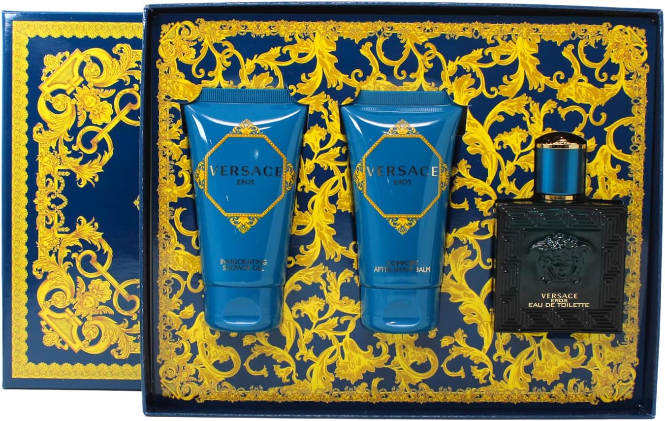 Versace Eros Gift Set 50 ml Eau De Toilette, 50 ml Shower Gel and 50 ml After Shave Balm, GSFGVER008
