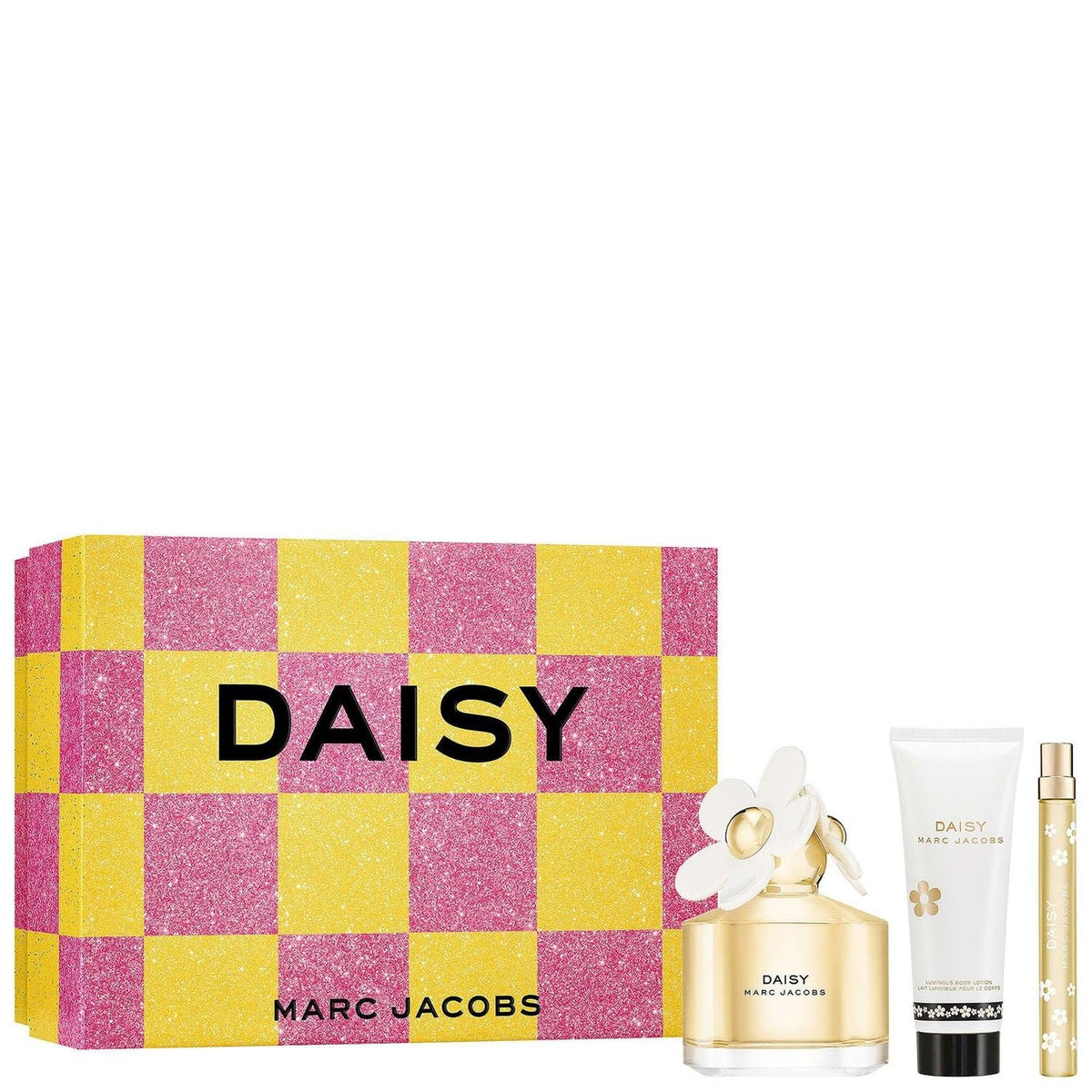 Marc Jacobs Daisy Eau de Toilette 100ml Gift Set 2024 (Contains 100ml EDT, 75ml Body Lotion and 10ml Travel Spray)