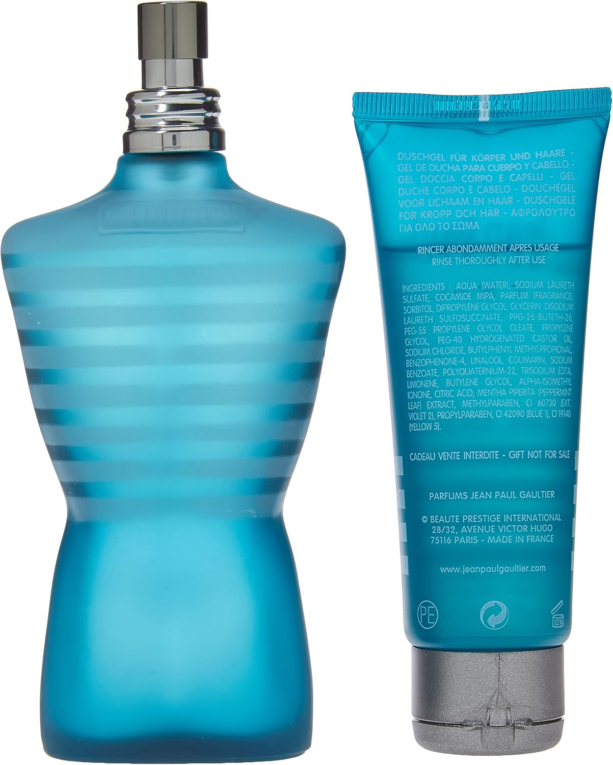 Jean Paul Gaultier Le Male 125ml Eau De Toilette Spray and 75ml Shower Gel Set For Men