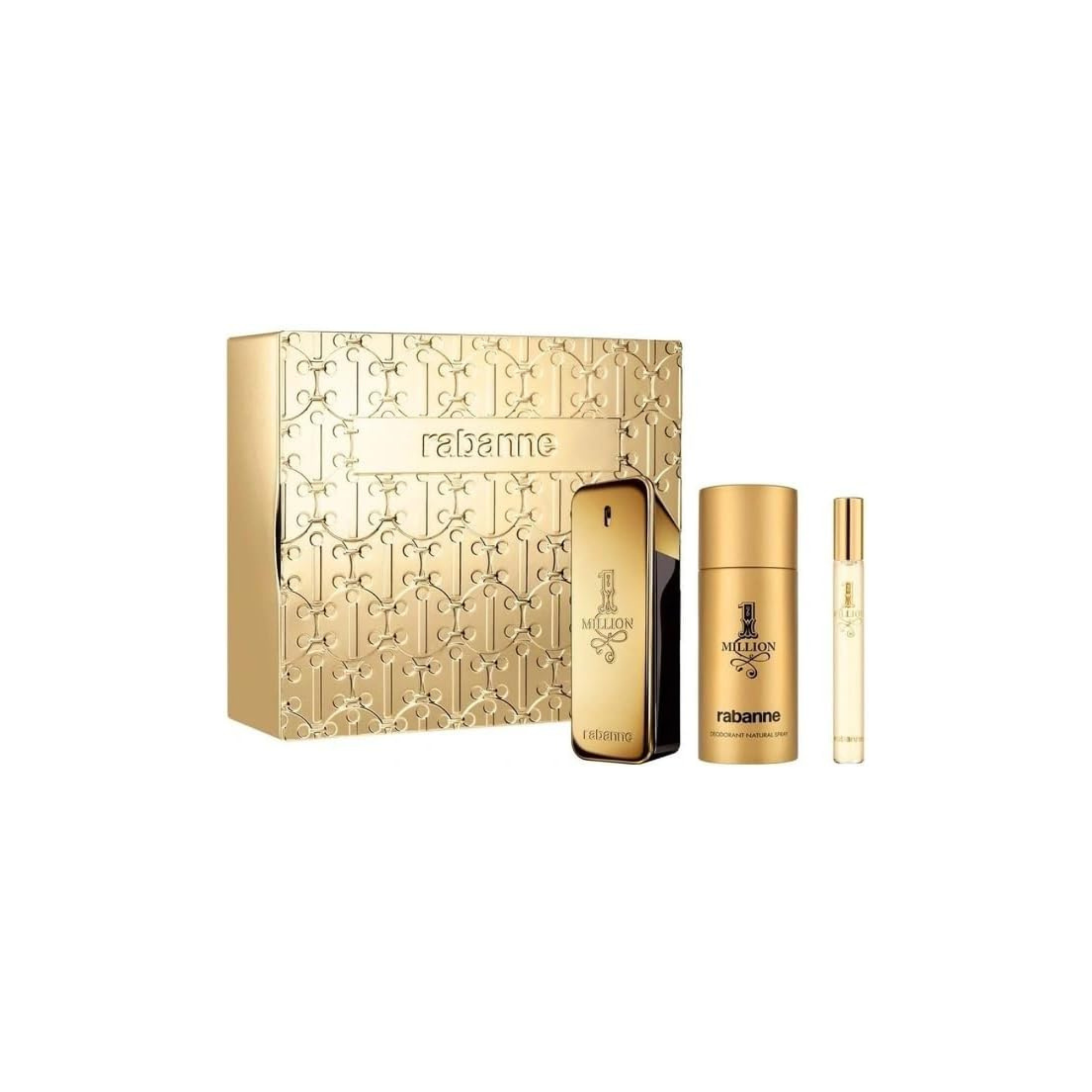 Paco Rabanne 1 Million Gift Set – 100ml EDT + 150ml Deodorant + 10ml Travel Spray