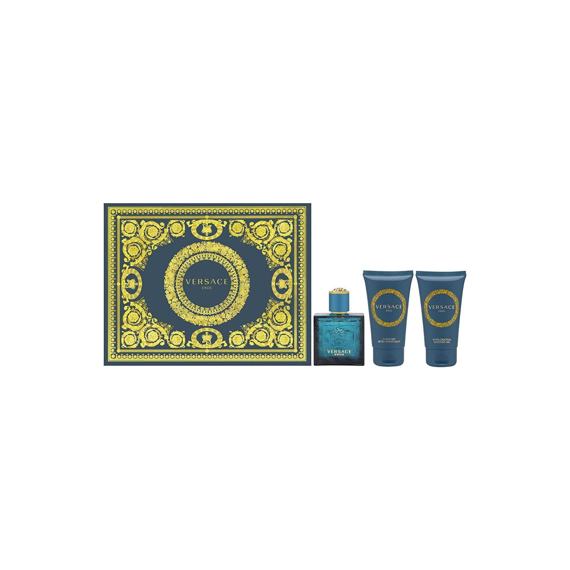 Versace Eros Gift Set – 50ml EDT, 50ml Shower Gel & 50ml Aftershave Balm