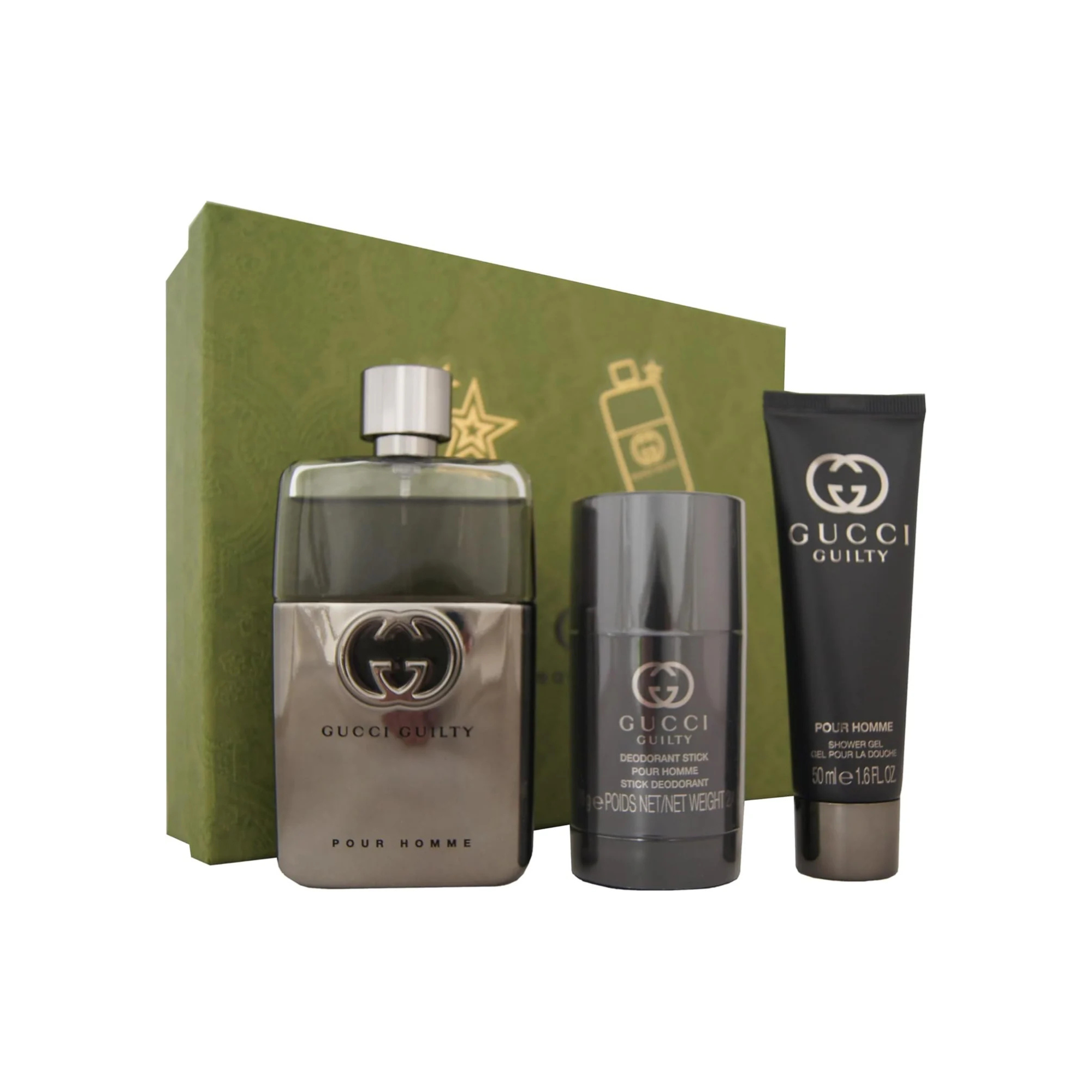 Gucci Guilty Homme Gift Set – EDT 90ml, Shower Gel 50ml & Deo Stick 75ml