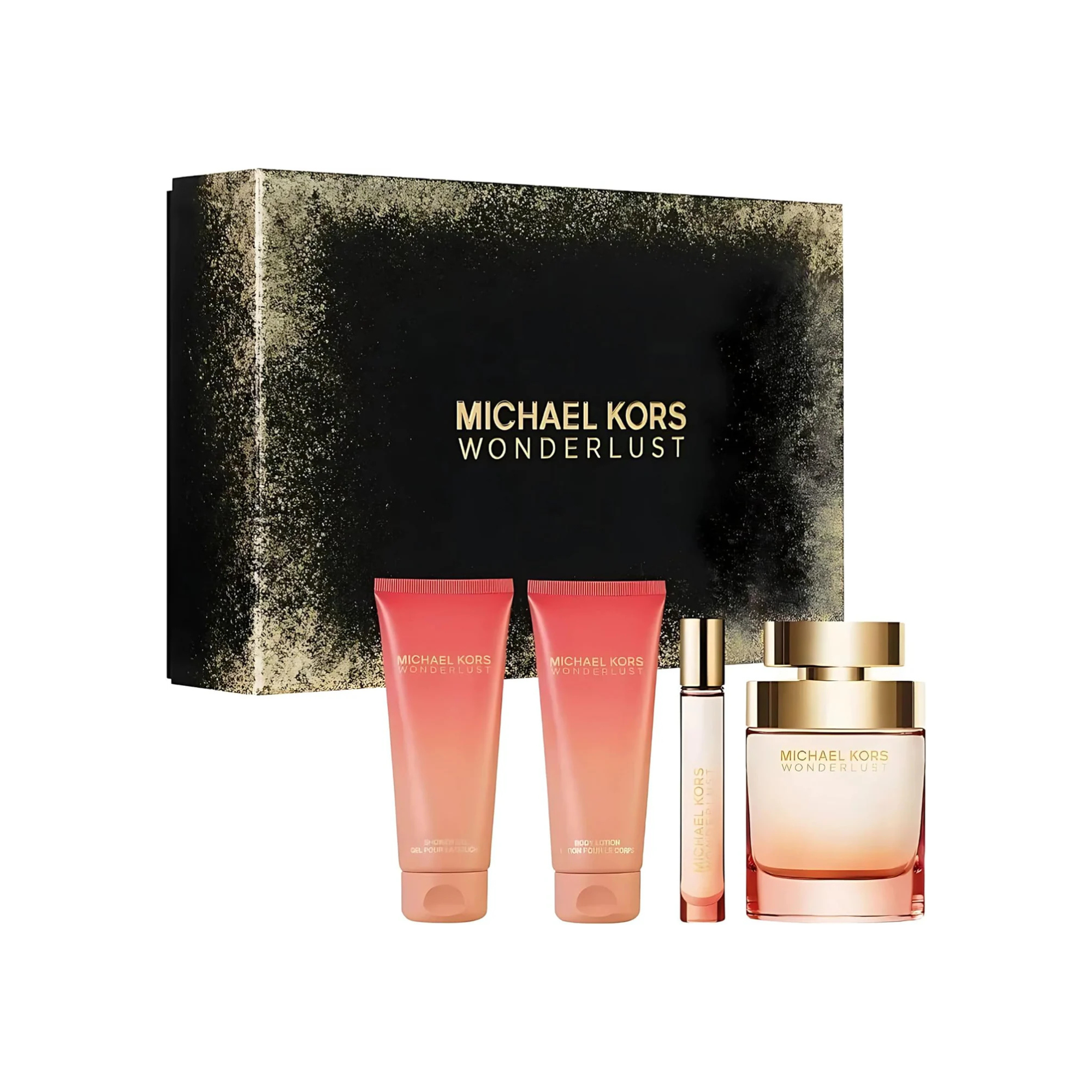 Wonderlust by Michael Kors for Women – 4 Pc Gift Set (3.4oz EDP, Body Lotion, Shower Gel, 0.33oz EDP)